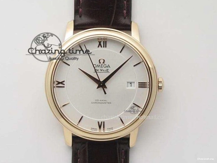 0104 De Ville Chronograph RG OMF 1:1 Best Edition Black Dial On Black Leather Strap A Sophisticated 8106